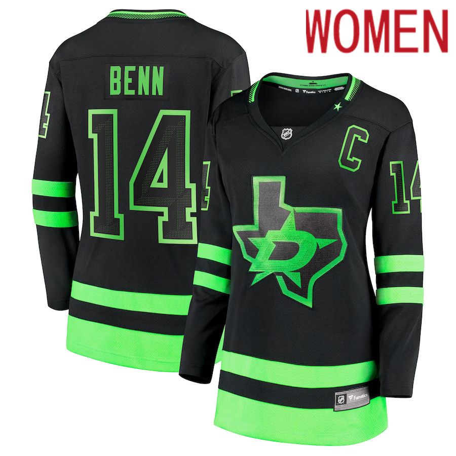Women Dallas Stars #14 Jamie Benn Fanatics Branded Black Alternate Premier Breakaway Player NHL Jersey